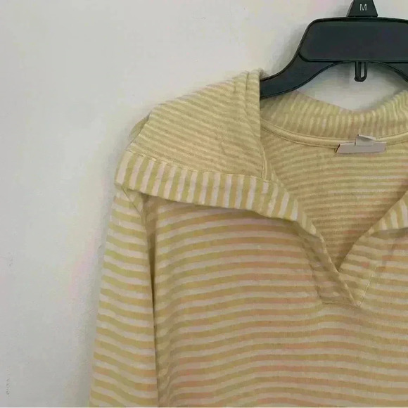Women’s J. Jill Soft Knit Collared Striped Tunic Button Sleeves Size Large - Picture 2 of 9
